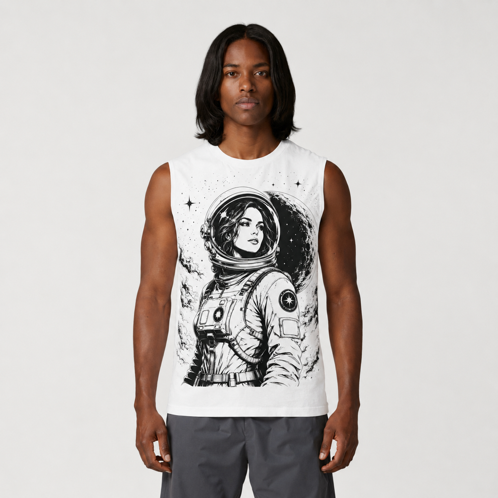 Galactic Invasion Graphic Tank — Vintage Space Explorer Muscle Tee
