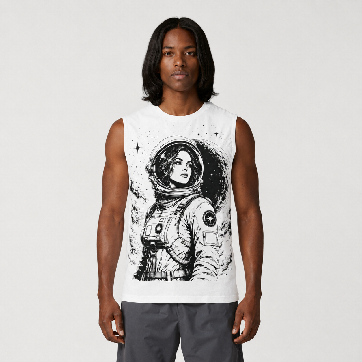 Galactic Invasion Graphic Tank — Vintage Space Explorer Muscle Tee