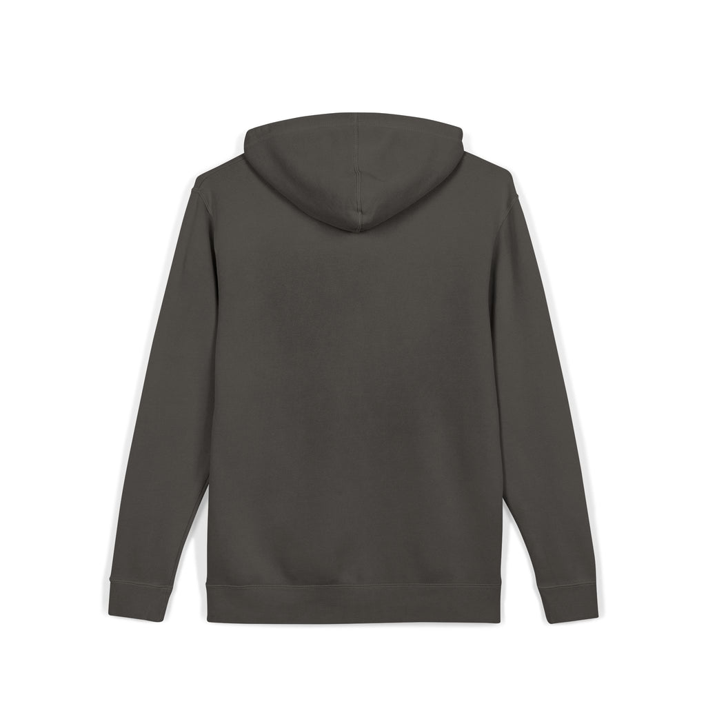 Vintage Badge Hoodie — "Tape Drops" Graphic Pigment-Dyed Sweatshirt