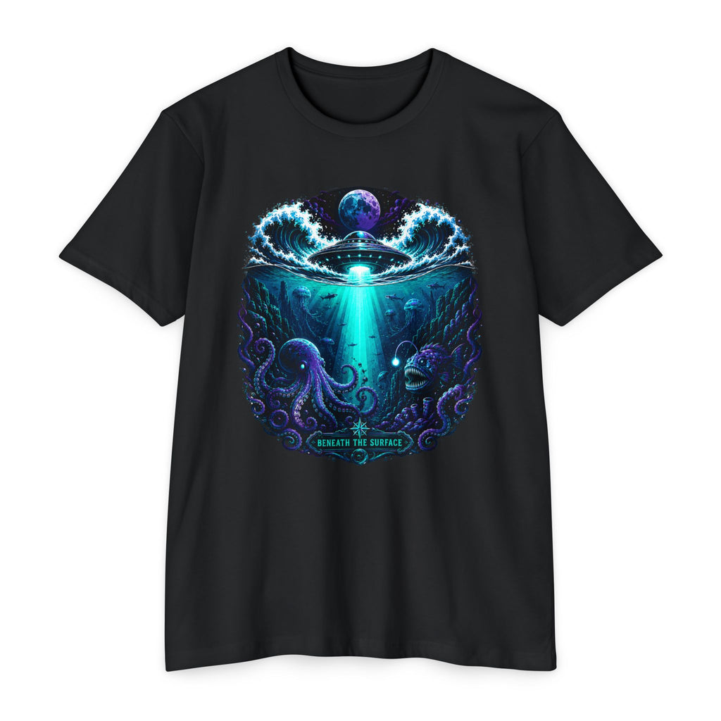 Alien Abduction T-Shirt — "Beneath the Surface" Sci‑Fi Alien & Octopus Graphic